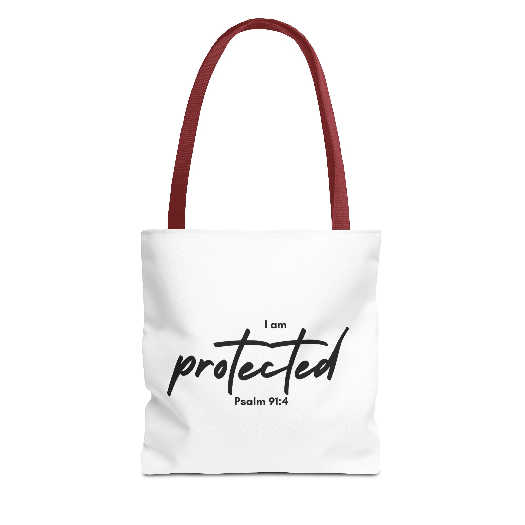 I Am Protected Tote Bag — Psalm 91:4 Christian Scripture Canvas Tote | Faith-Based Carryall
