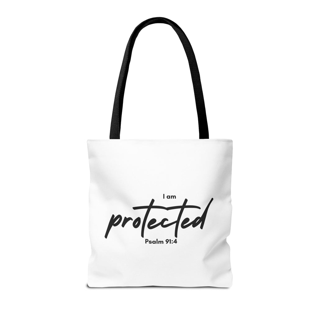 I Am Protected Tote Bag — Psalm 91:4 Christian Scripture Canvas Tote | Faith-Based Carryall