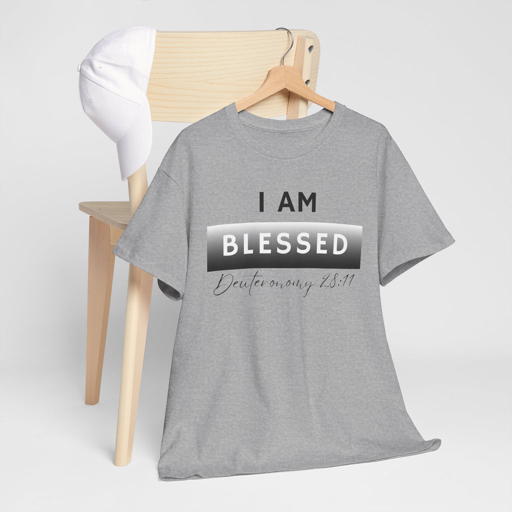 I Am Blessed Christian T-Shirt — Deuteronomy 28:11 Scripture Faith Tee