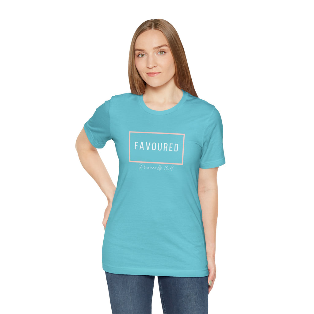 Favoured Christian T-Shirt – Proverbs 3:4 Scripture Tee | Faith-Based Unisex Shirt