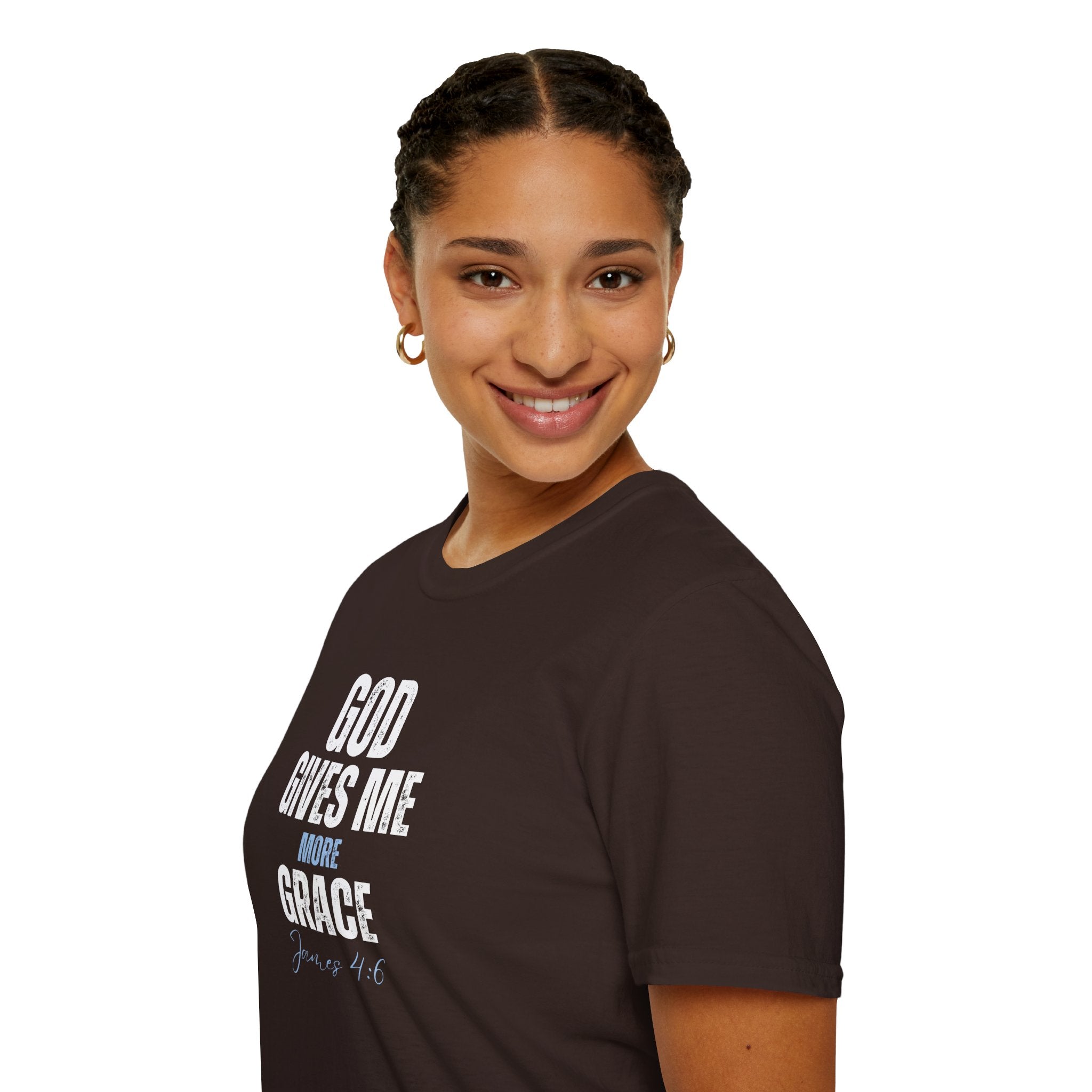 God Gives Me More Grace T-Shirt — James 4:6 Christian Scripture Tee