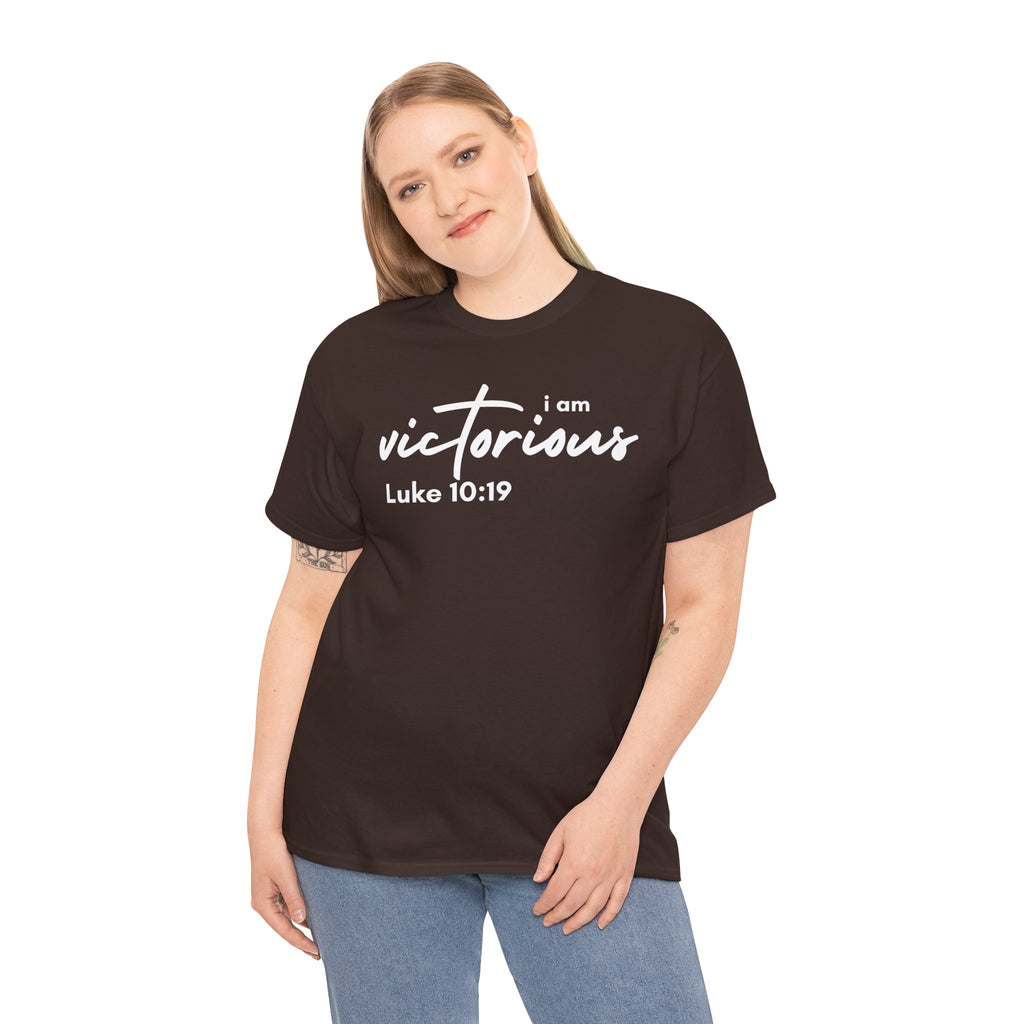 I Am Victorious Christian T-Shirt – Luke 10:19 Scripture Tee | Faith-Based Apparel