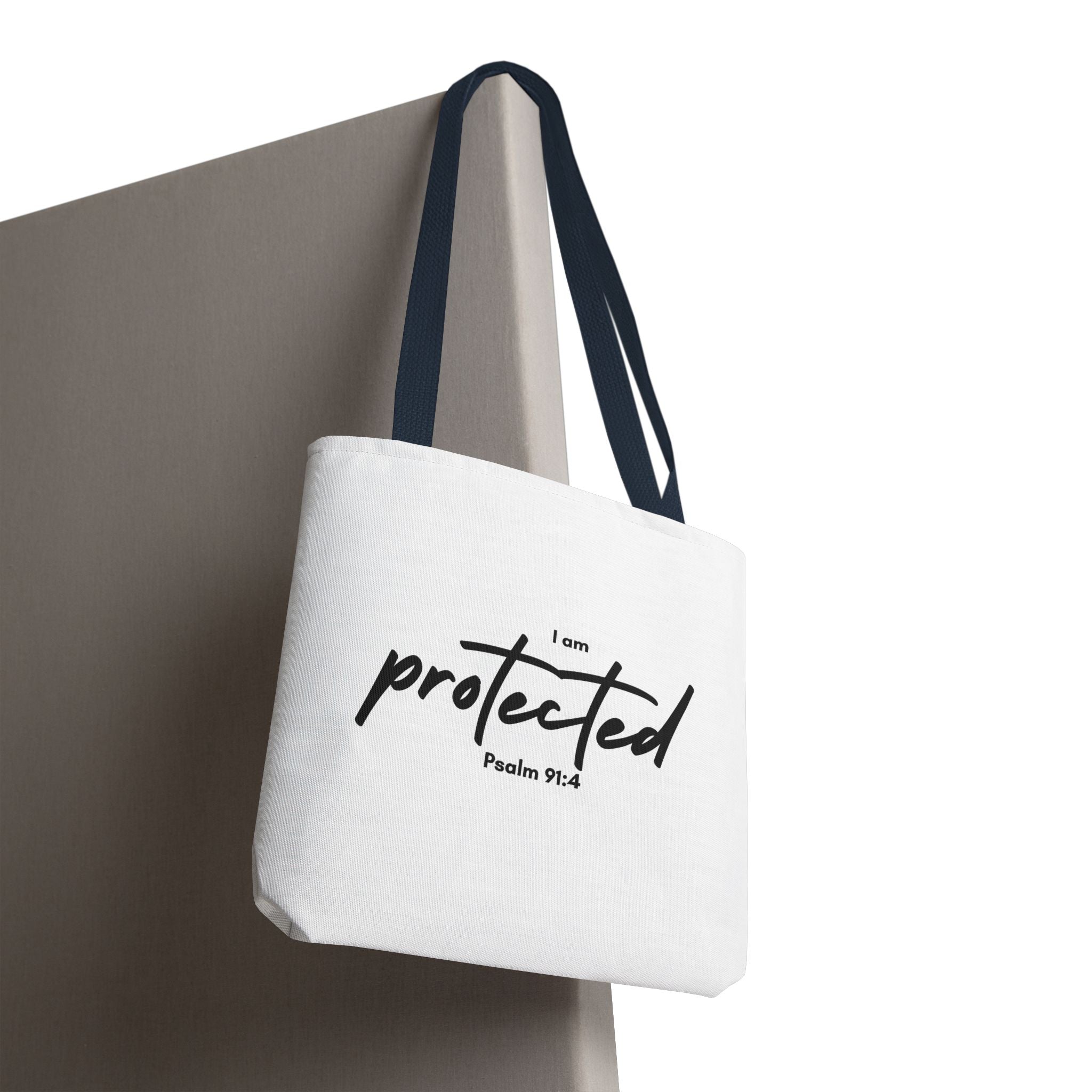 I Am Protected Tote Bag — Psalm 91:4 Christian Scripture Canvas Tote | Faith-Based Carryall