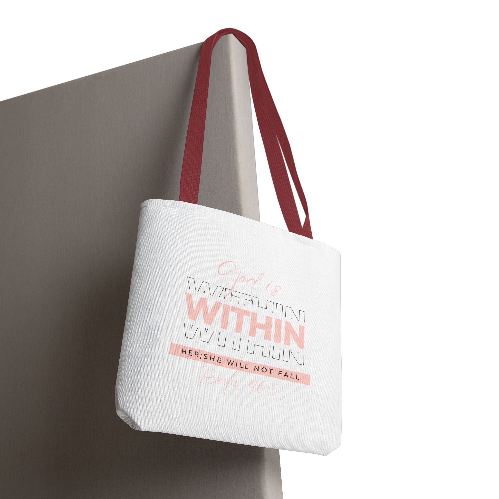 God Is Within Her Tote Bag – Psalm 46:5 Christian Scripture Tote for Women