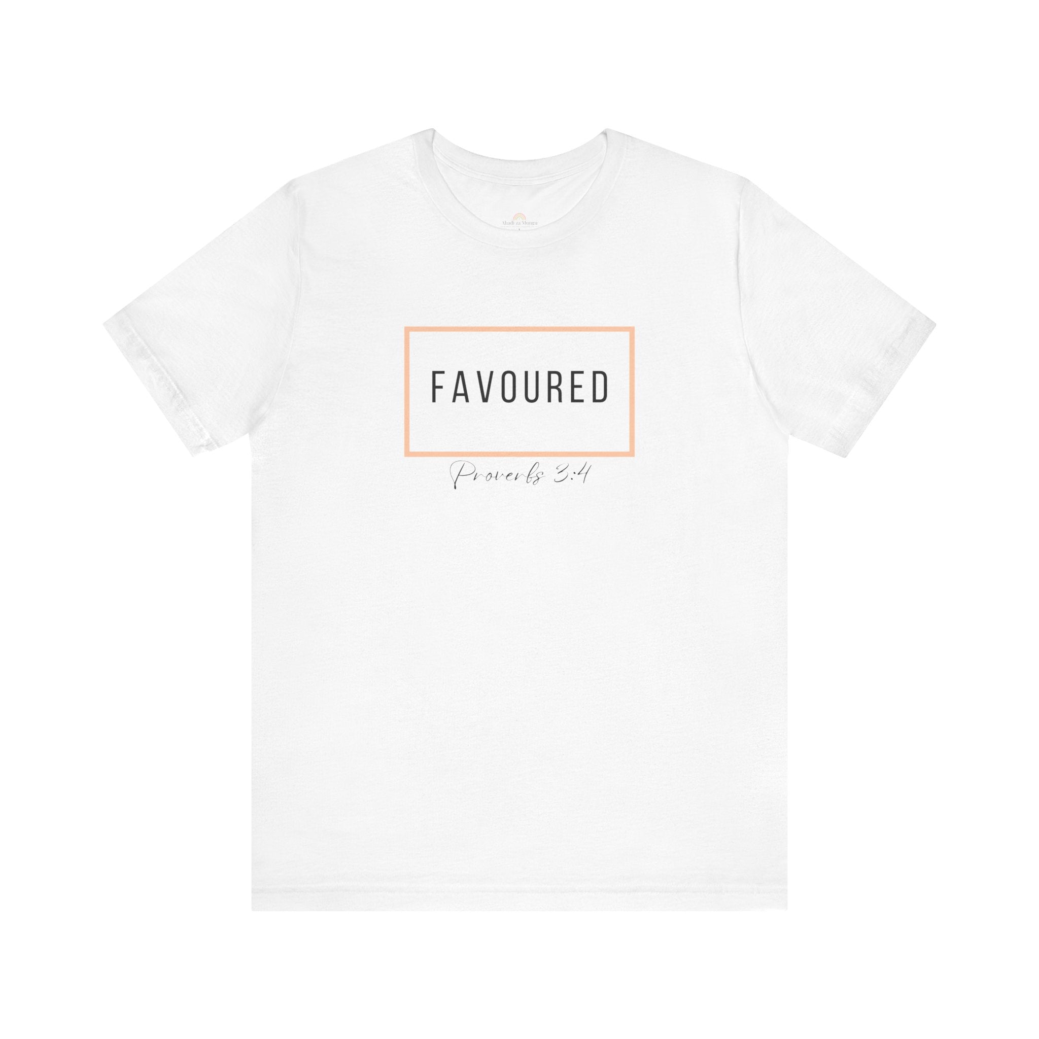 Favoured Christian T-Shirt – Proverbs 3:4 Scripture Tee | Faith-Based Unisex Shirt