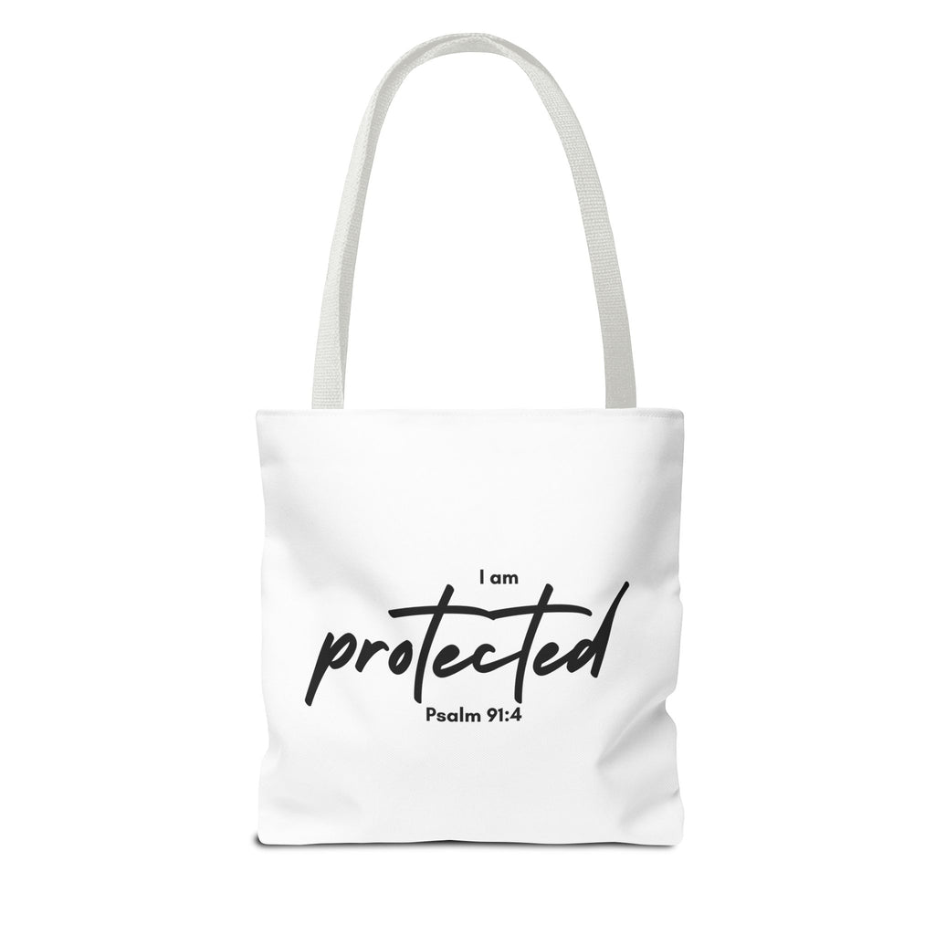 I Am Protected Tote Bag — Psalm 91:4 Christian Scripture Canvas Tote | Faith-Based Carryall