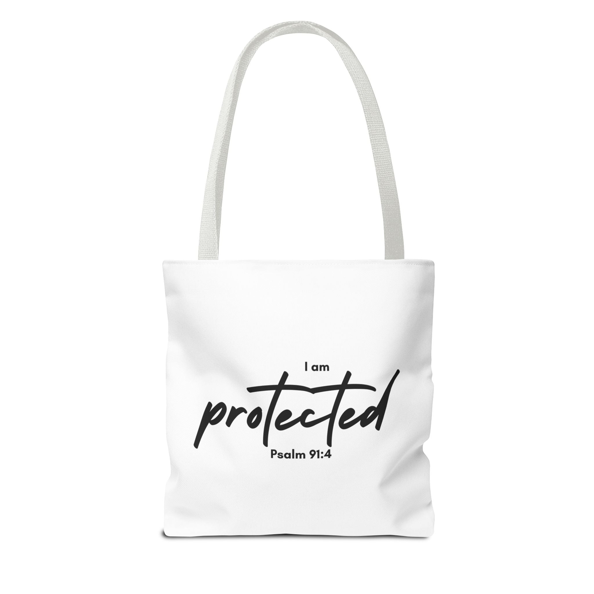 I Am Protected Tote Bag — Psalm 91:4 Christian Scripture Canvas Tote | Faith-Based Carryall