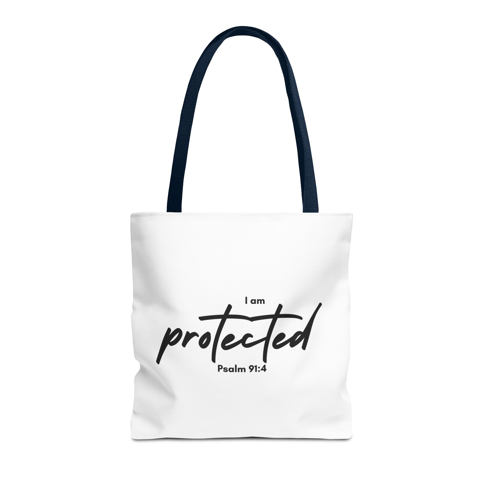 I Am Protected Tote Bag — Psalm 91:4 Christian Scripture Canvas Tote | Faith-Based Carryall