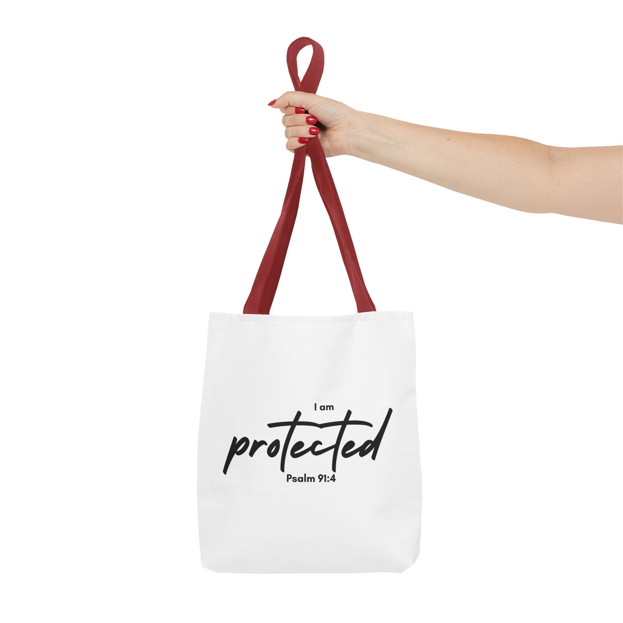 I Am Protected Tote Bag — Psalm 91:4 Christian Scripture Canvas Tote | Faith-Based Carryall