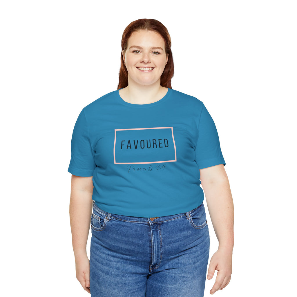 Favoured Christian T-Shirt – Proverbs 3:4 Scripture Tee | Faith-Based Unisex Shirt