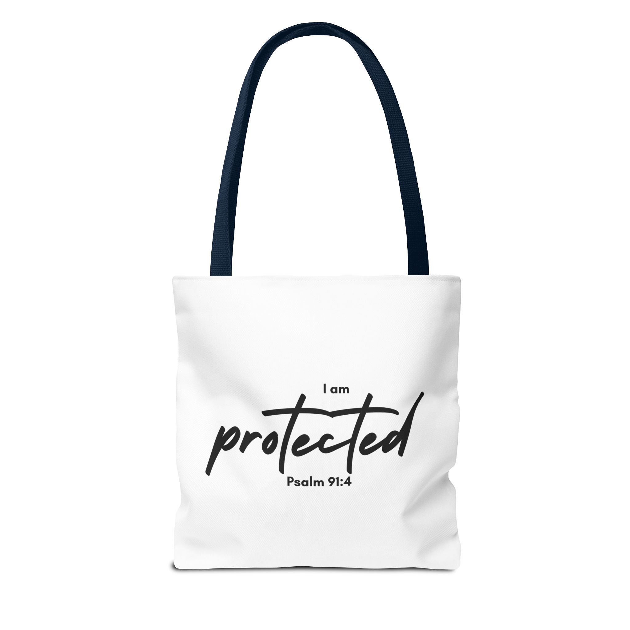 I Am Protected Tote Bag — Psalm 91:4 Christian Scripture Canvas Tote | Faith-Based Carryall