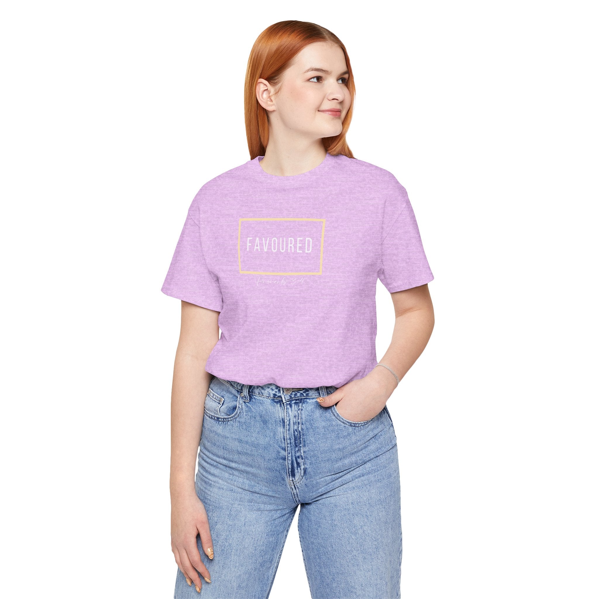 Favoured Christian T-Shirt – Proverbs 3:4 Scripture Tee | Faith-Based Unisex Shirt