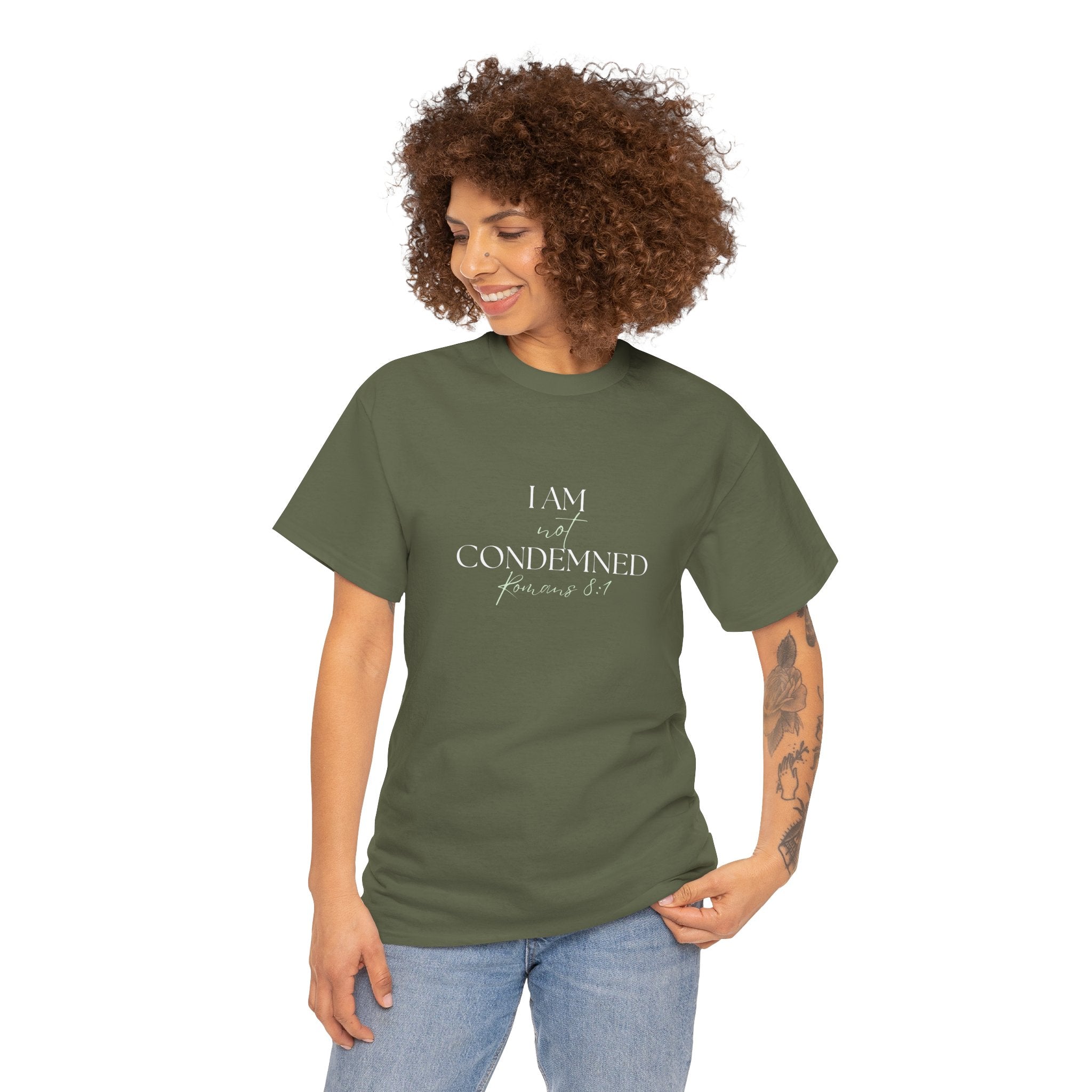 I Am Not Condemned T-Shirt – Christian Tee (Romans 8:1 Scripture) | Faith Apparel for Men & Women