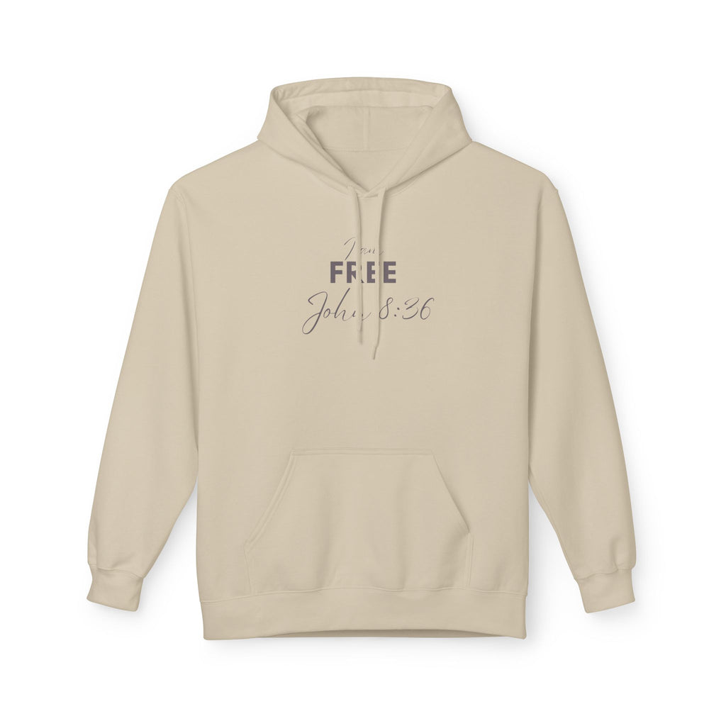 I Am Free Hoodie – John 8:36 Christian Scripture Hoodie | Faith-Based Inspirational Pullover