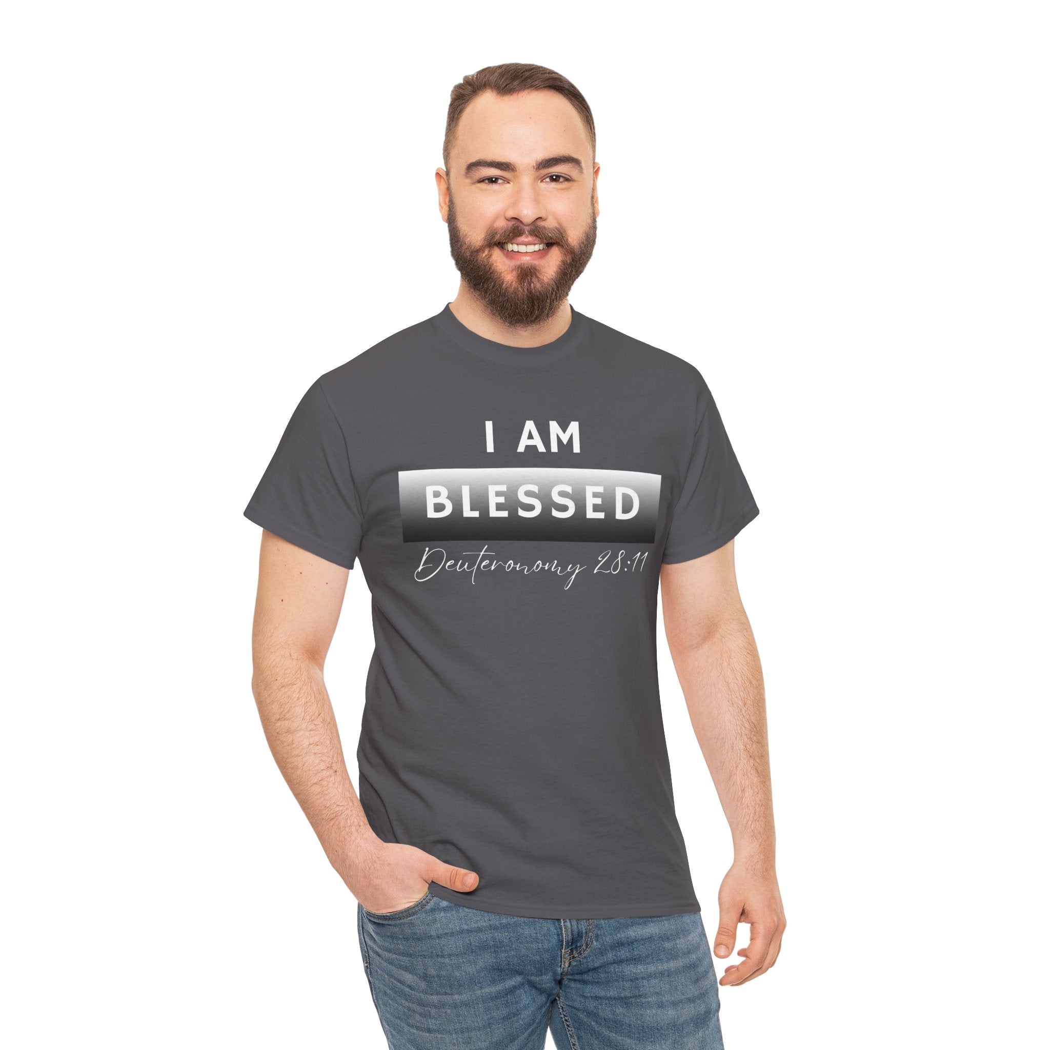 I Am Blessed Christian T-Shirt — Deuteronomy 28:11 Scripture Faith Tee (2)
