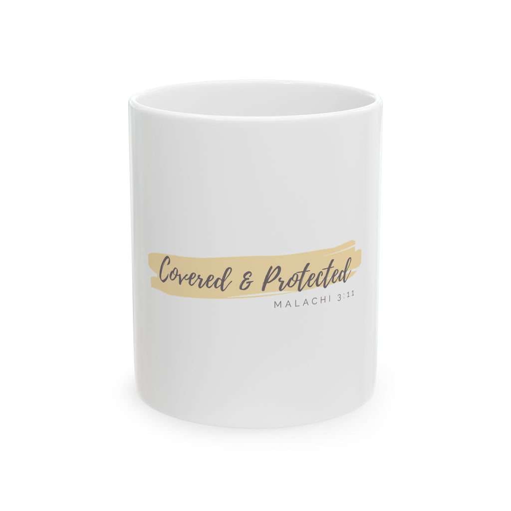 “Covered & Protected” Christian Ceramic Mug – Malachi 3:11 Scripture Coffee Cup (11oz & 15oz)