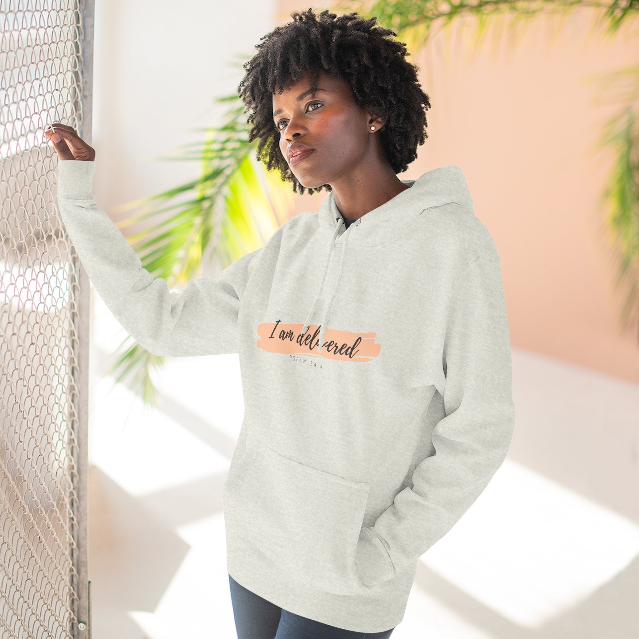 I Am Delivered Christian Hoodie — Psalm 34:4 Faith Hoodie | Inspirational Scripture Pullover | Unisex Christian Apparel