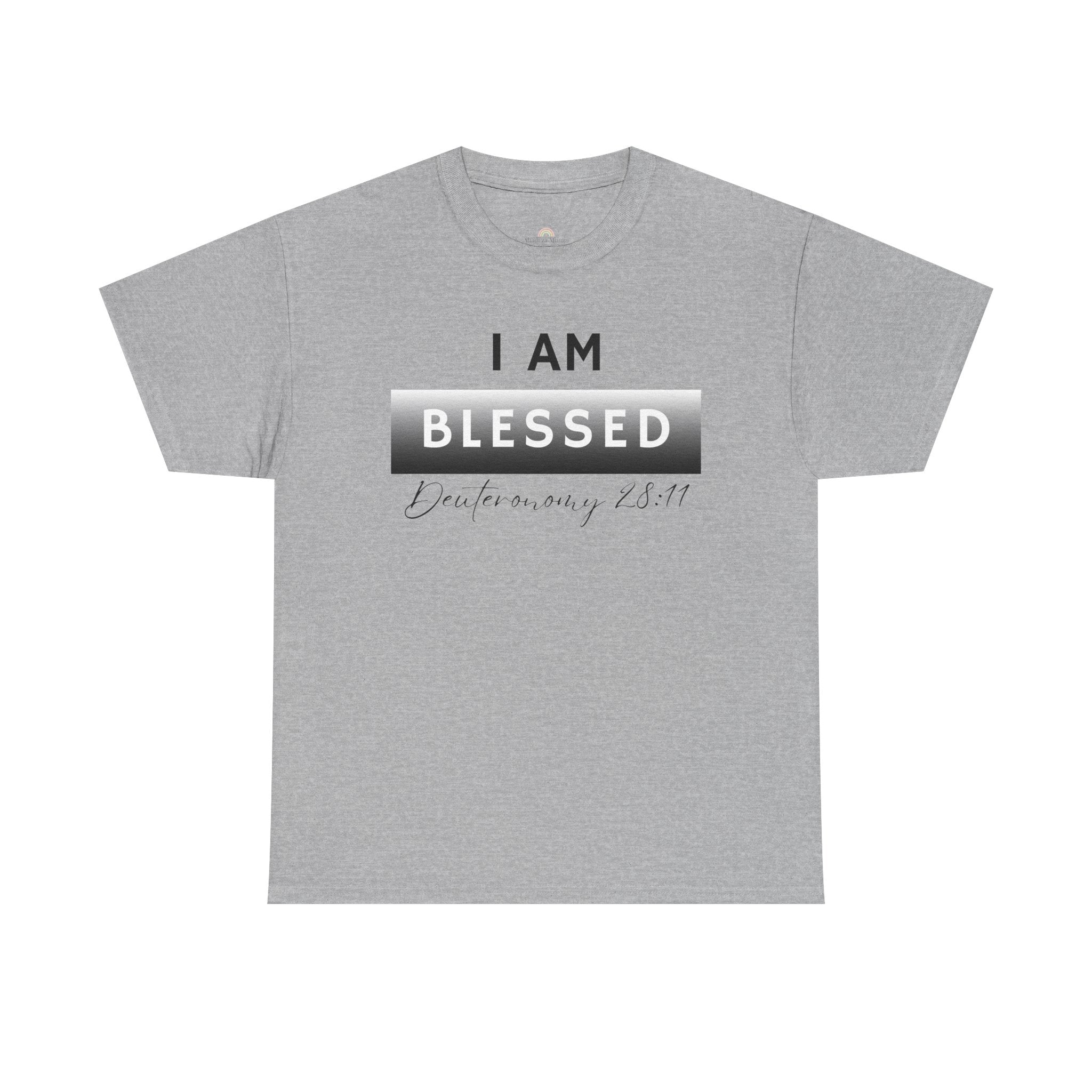 I Am Blessed Christian T-Shirt — Deuteronomy 28:11 Scripture Faith Tee