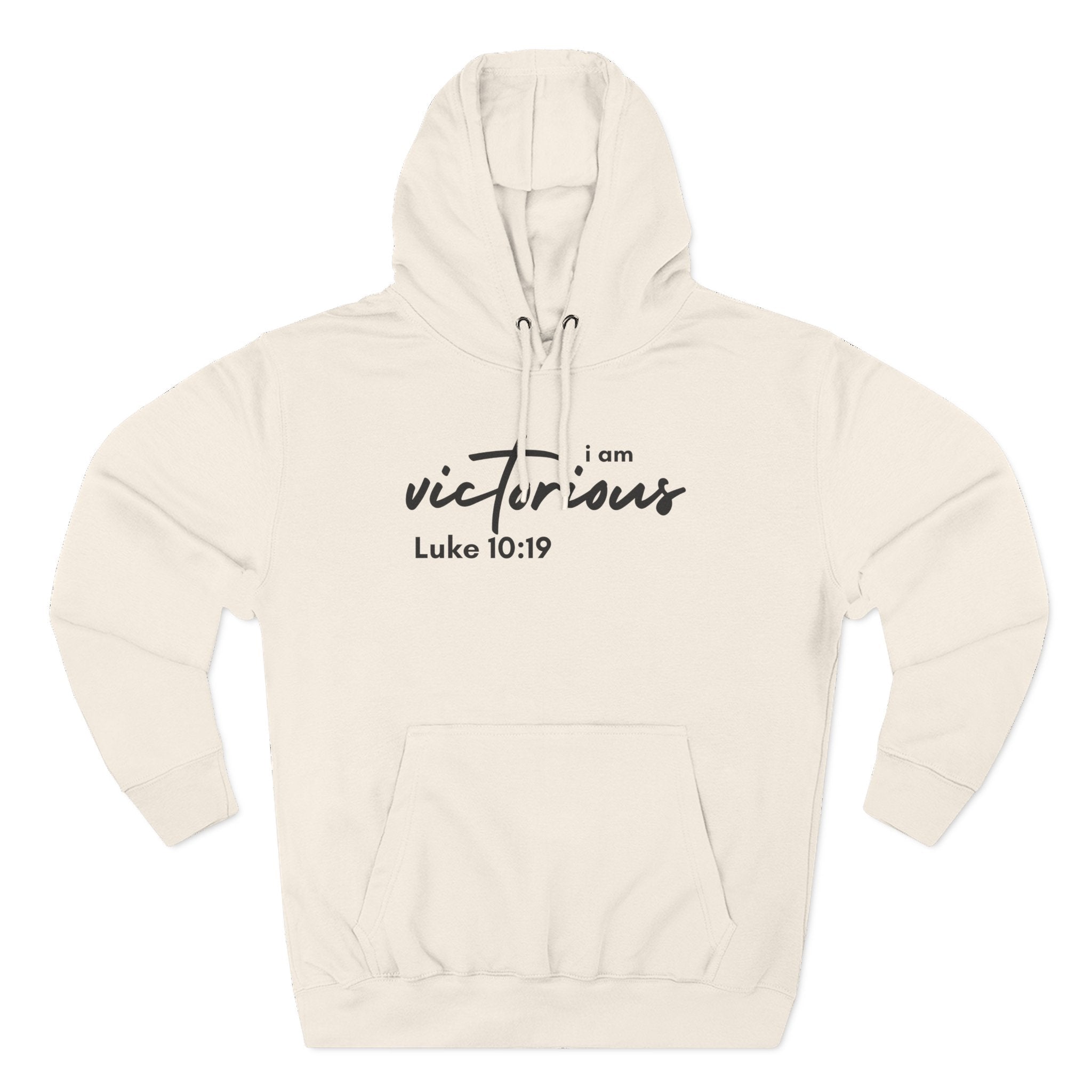 I Am Victorious Hoodie — Luke 10:19 Christian Scripture Fleece Pullover