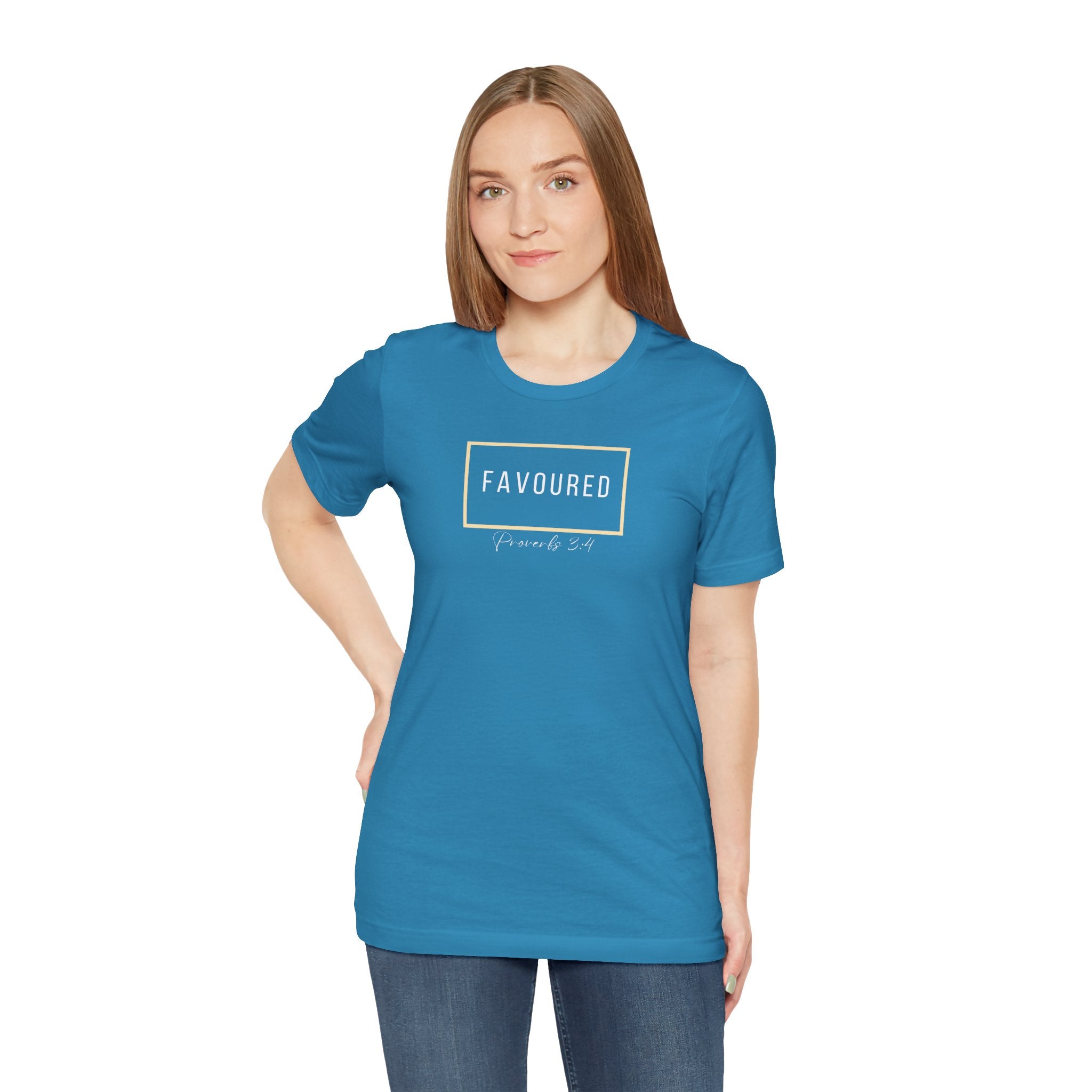 Favoured Christian T-Shirt – Proverbs 3:4 Scripture Tee | Faith-Based Unisex Shirt