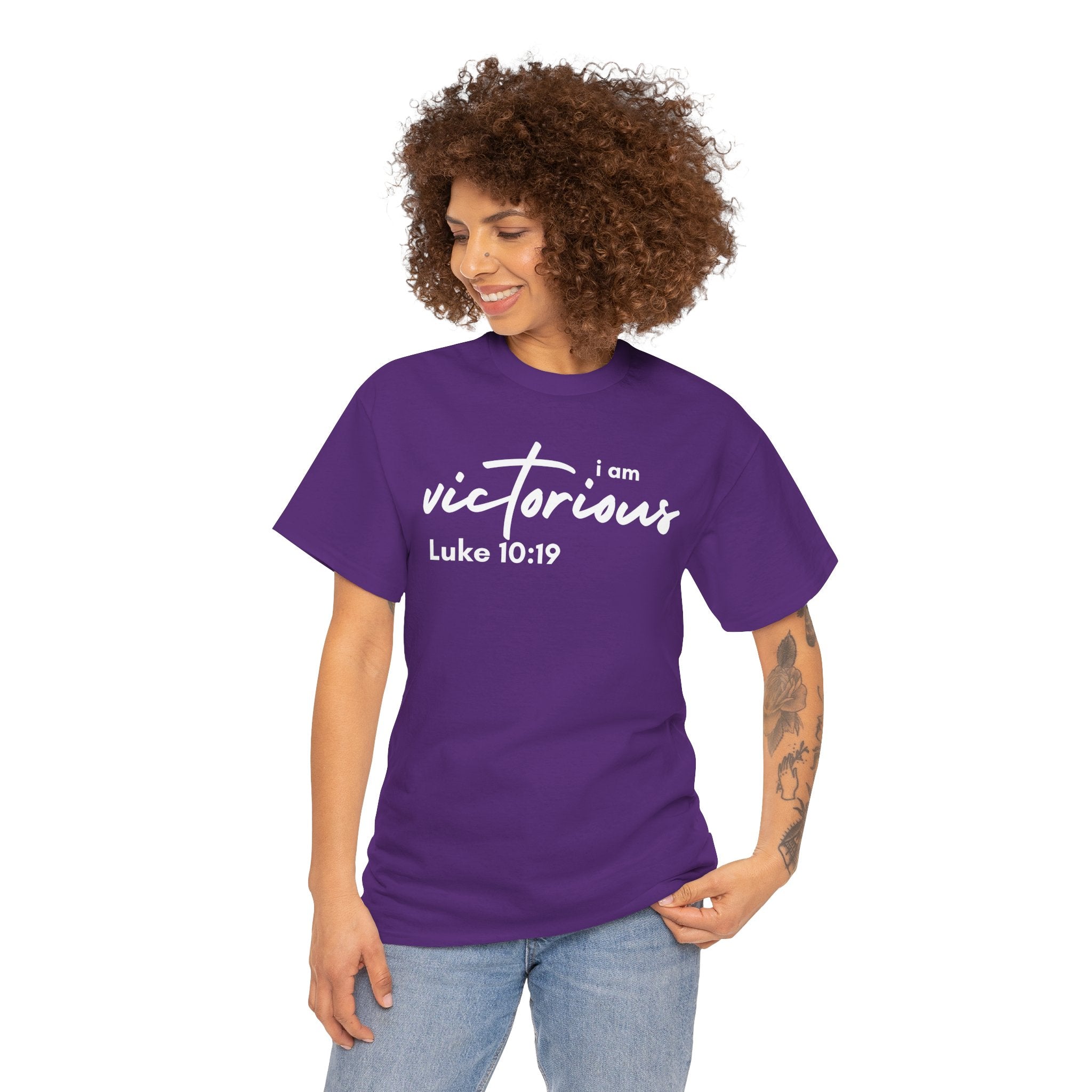 I Am Victorious Christian T-Shirt – Luke 10:19 Scripture Tee | Faith-Based Apparel