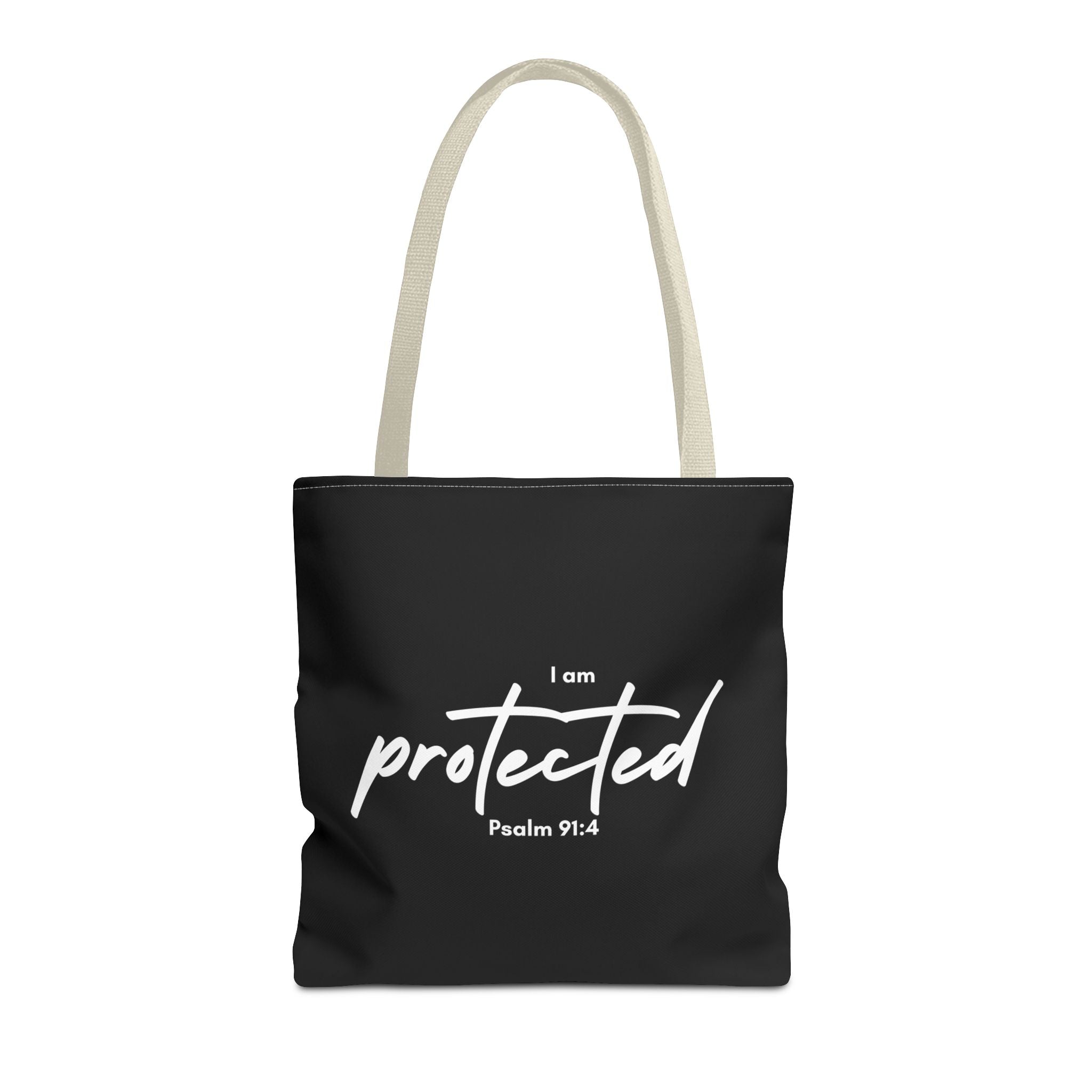 I Am Protected Tote Bag — Psalm 91:4 Christian Scripture Canvas Tote | Faith-Based Carryall