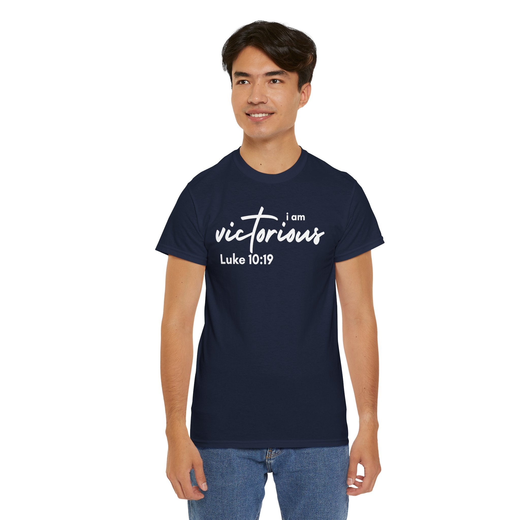 I Am Victorious Christian T-Shirt – Luke 10:19 Scripture Tee | Faith-Based Apparel