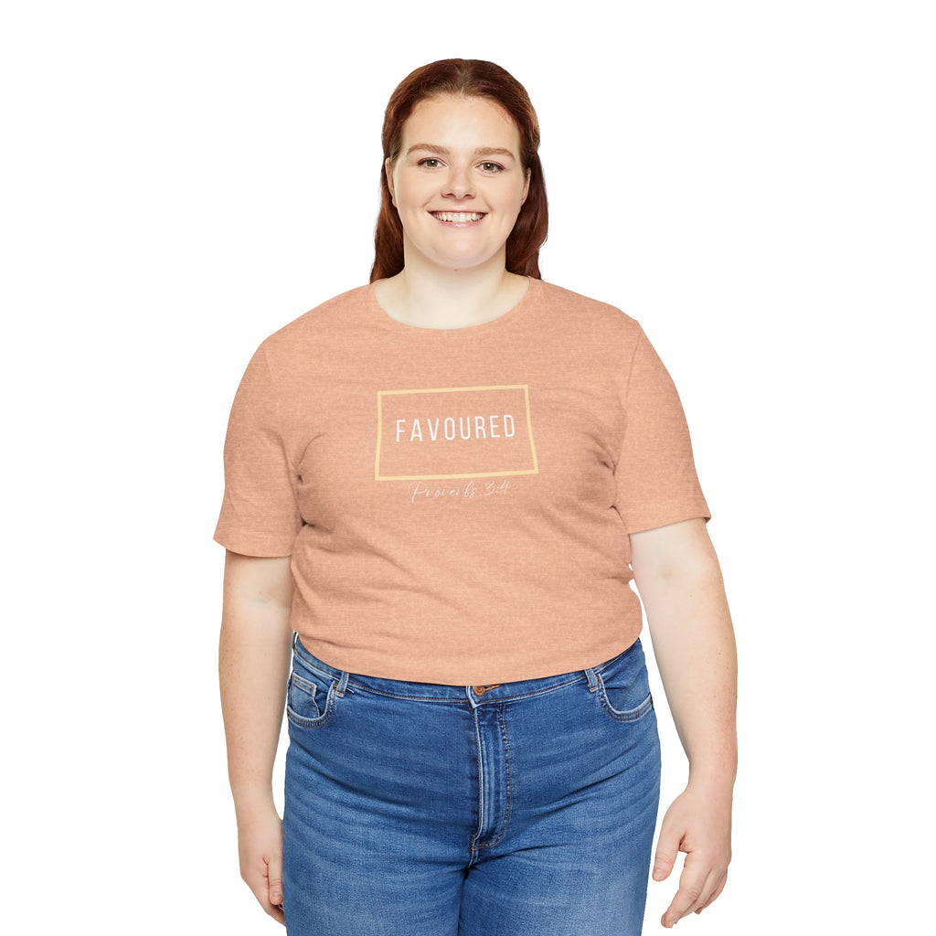 Favoured Christian T-Shirt – Proverbs 3:4 Scripture Tee | Faith-Based Unisex Shirt