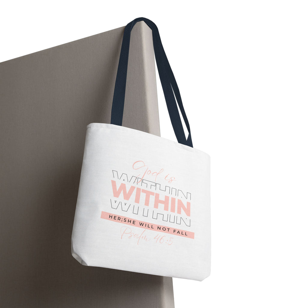 God Is Within Her Tote Bag – Psalm 46:5 Christian Scripture Tote for Women