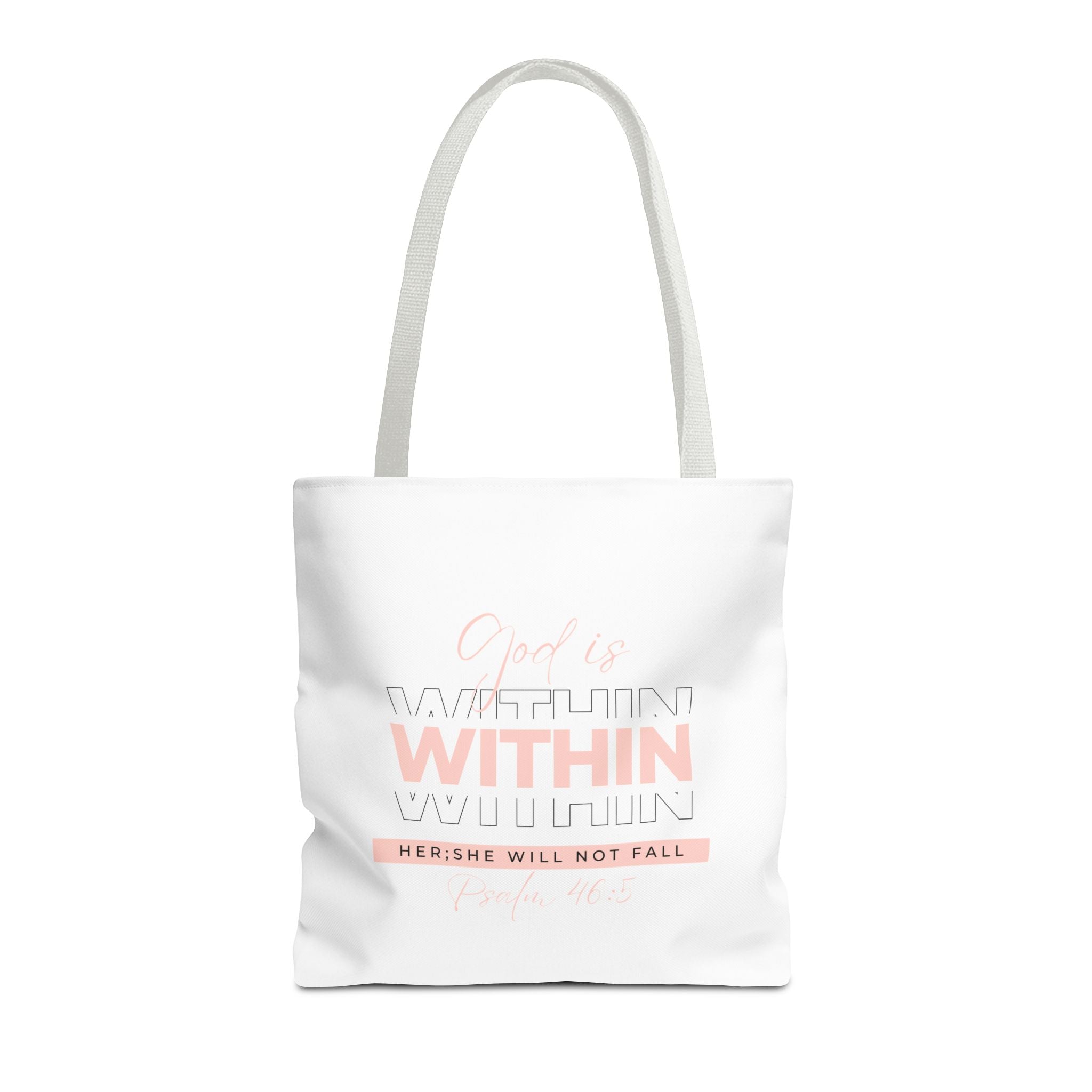 God Is Within Her Tote Bag – Psalm 46:5 Christian Scripture Tote for Women