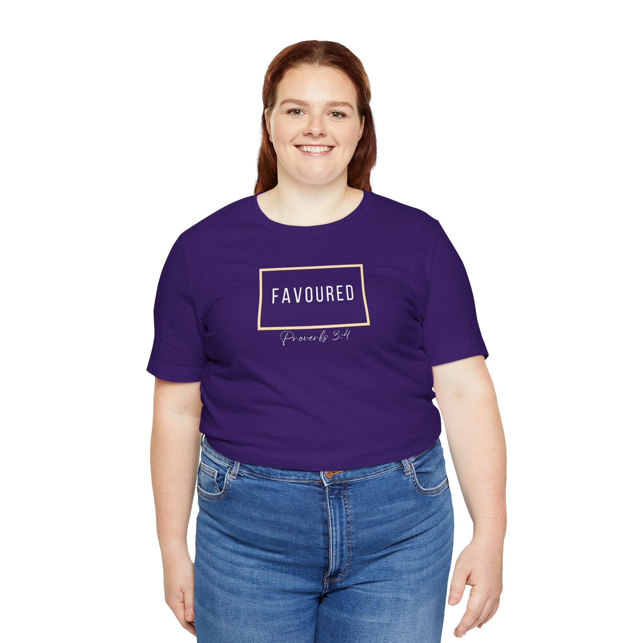 Favoured Christian T-Shirt – Proverbs 3:4 Scripture Tee | Faith-Based Unisex Shirt