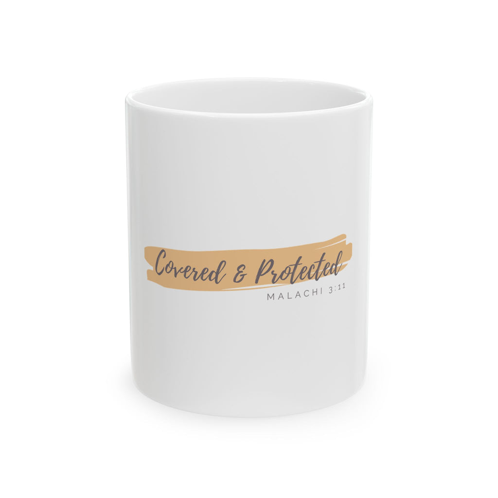 “Covered & Protected” Christian Ceramic Mug – Malachi 3:11 Scripture Coffee Cup (11oz & 15oz)