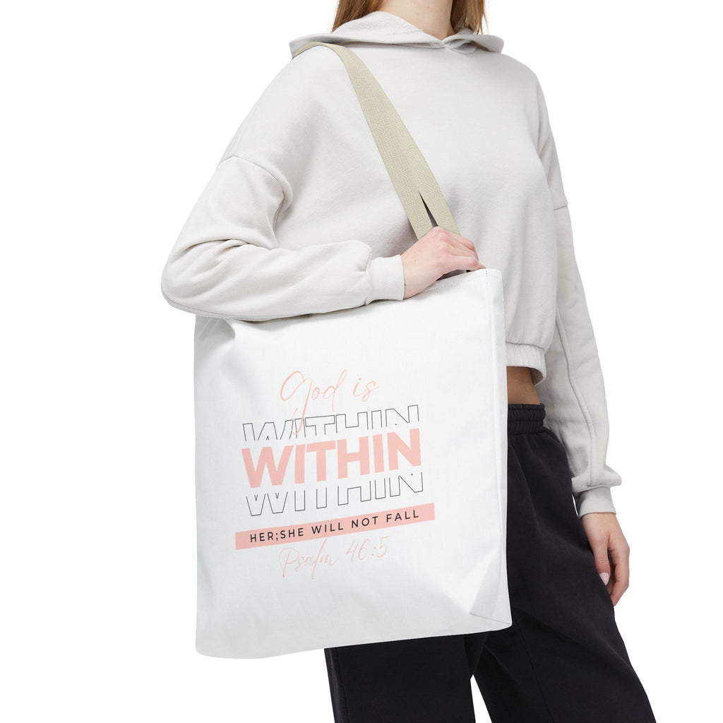God Is Within Her Tote Bag – Psalm 46:5 Christian Scripture Tote for Women