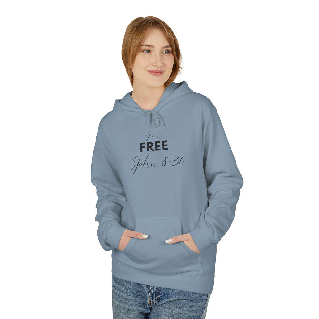 I Am Free Hoodie – John 8:36 Christian Scripture Hoodie | Faith-Based Inspirational Pullover