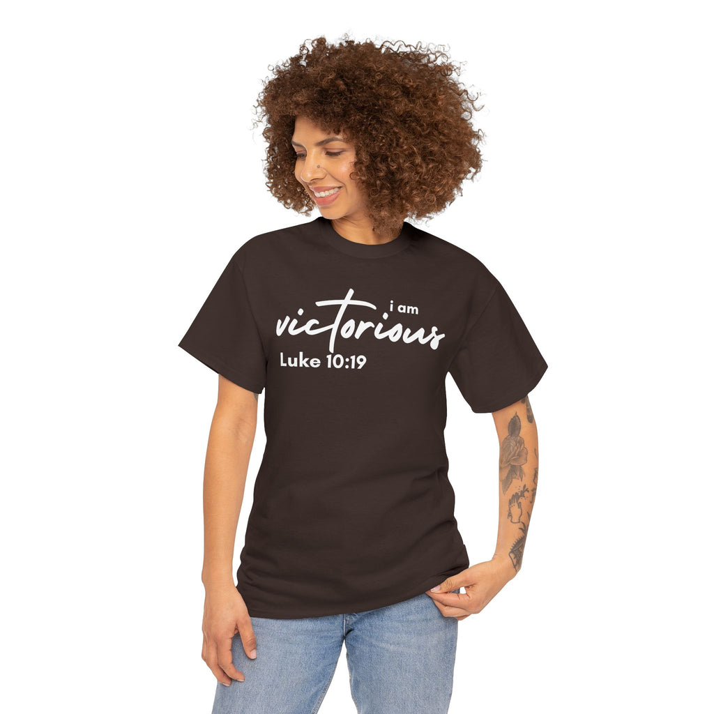 I Am Victorious Christian T-Shirt – Luke 10:19 Scripture Tee | Faith-Based Apparel