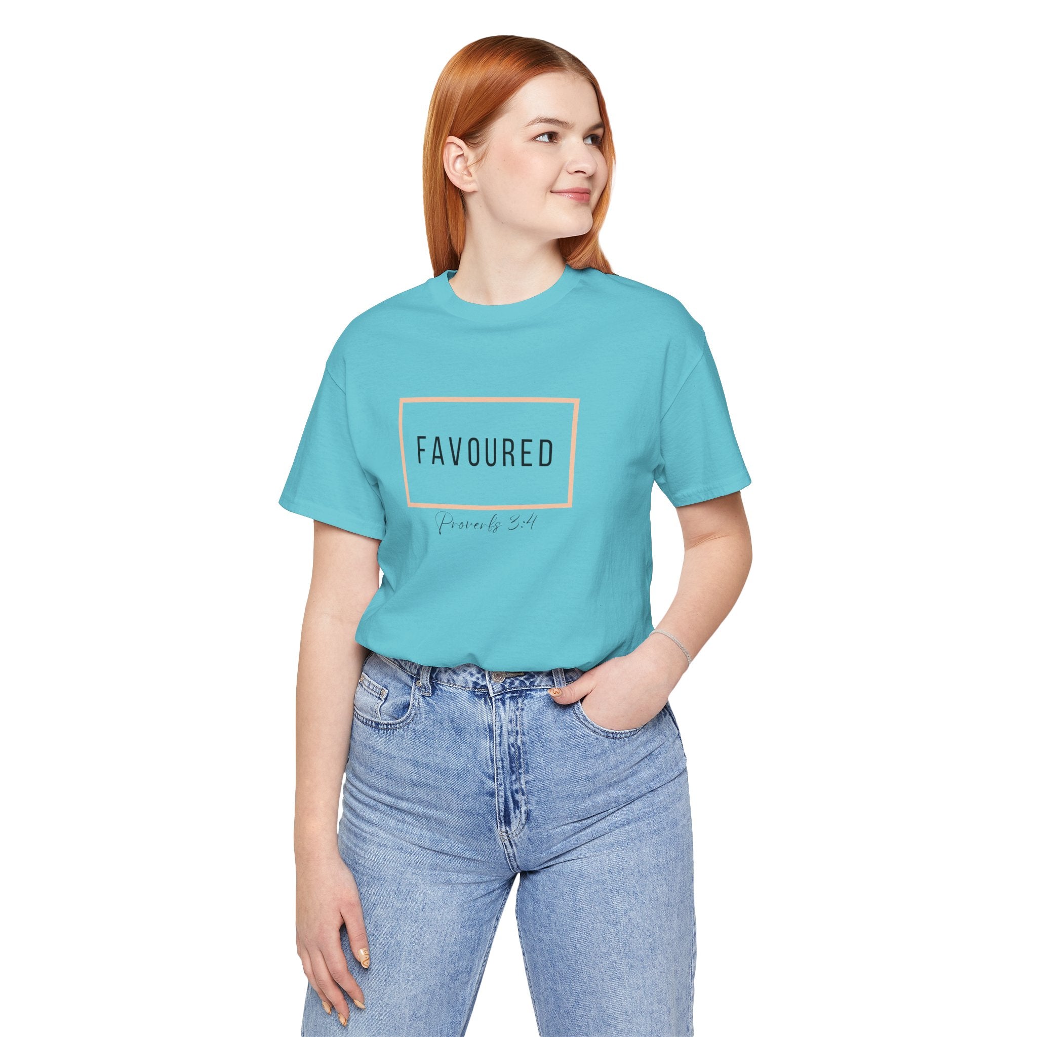 Favoured Christian T-Shirt – Proverbs 3:4 Scripture Tee | Faith-Based Unisex Shirt