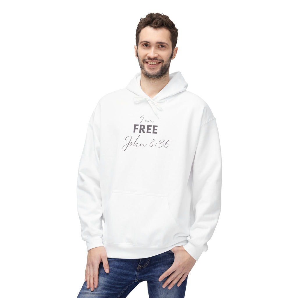 I Am Free Hoodie – John 8:36 Christian Scripture Hoodie | Faith-Based Inspirational Pullover
