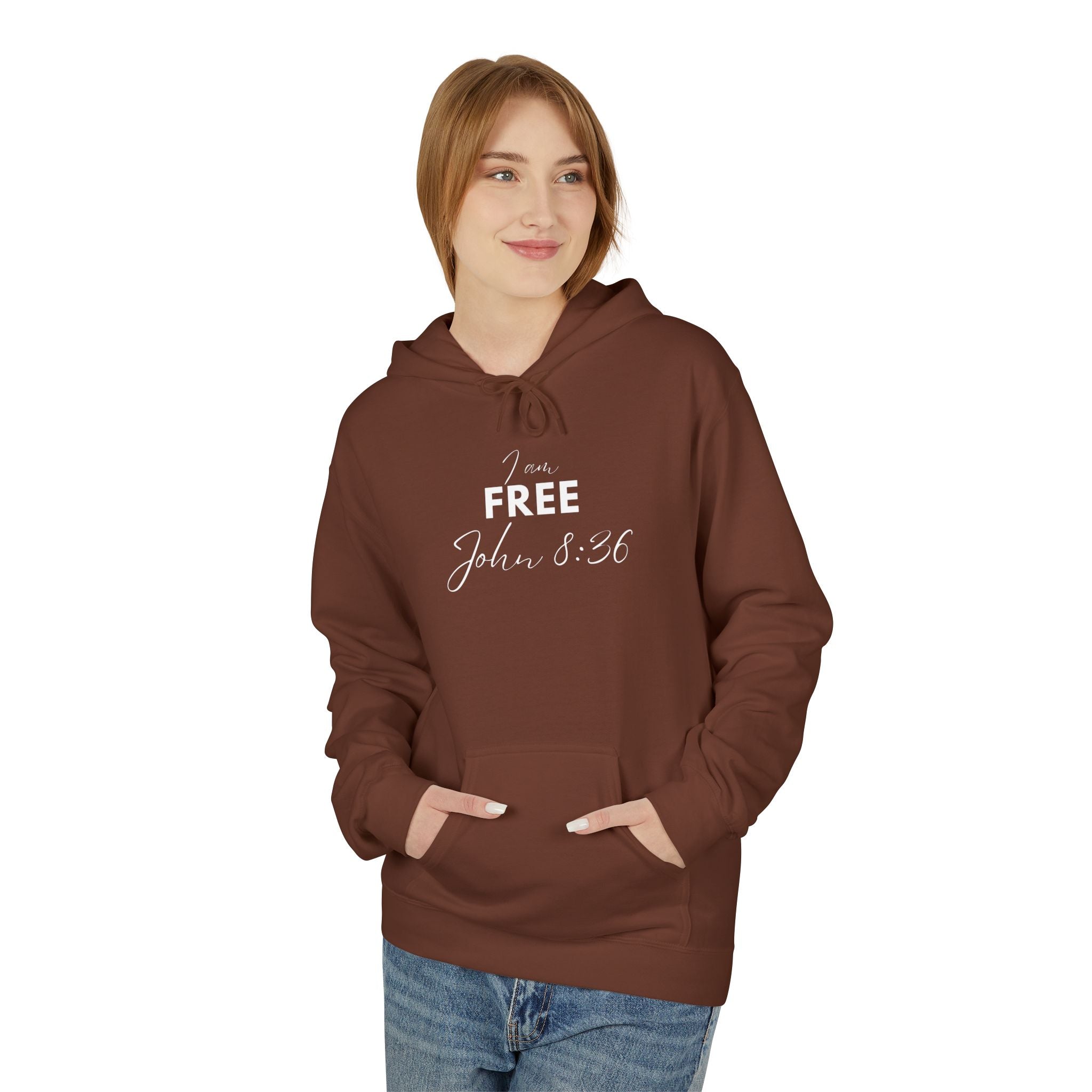 I Am Free Hoodie – John 8:36 Christian Scripture Hoodie | Faith-Based Inspirational Pullover