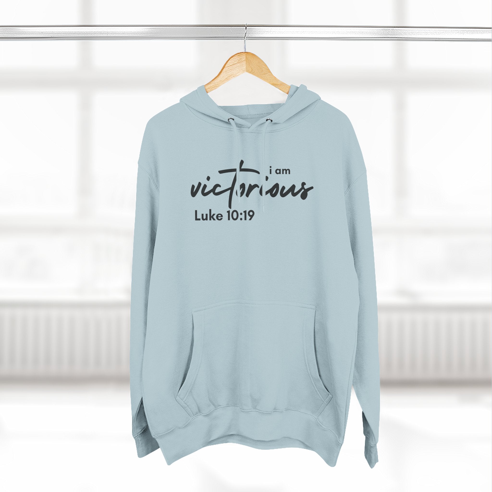 I Am Victorious Hoodie — Luke 10:19 Christian Scripture Fleece Pullover