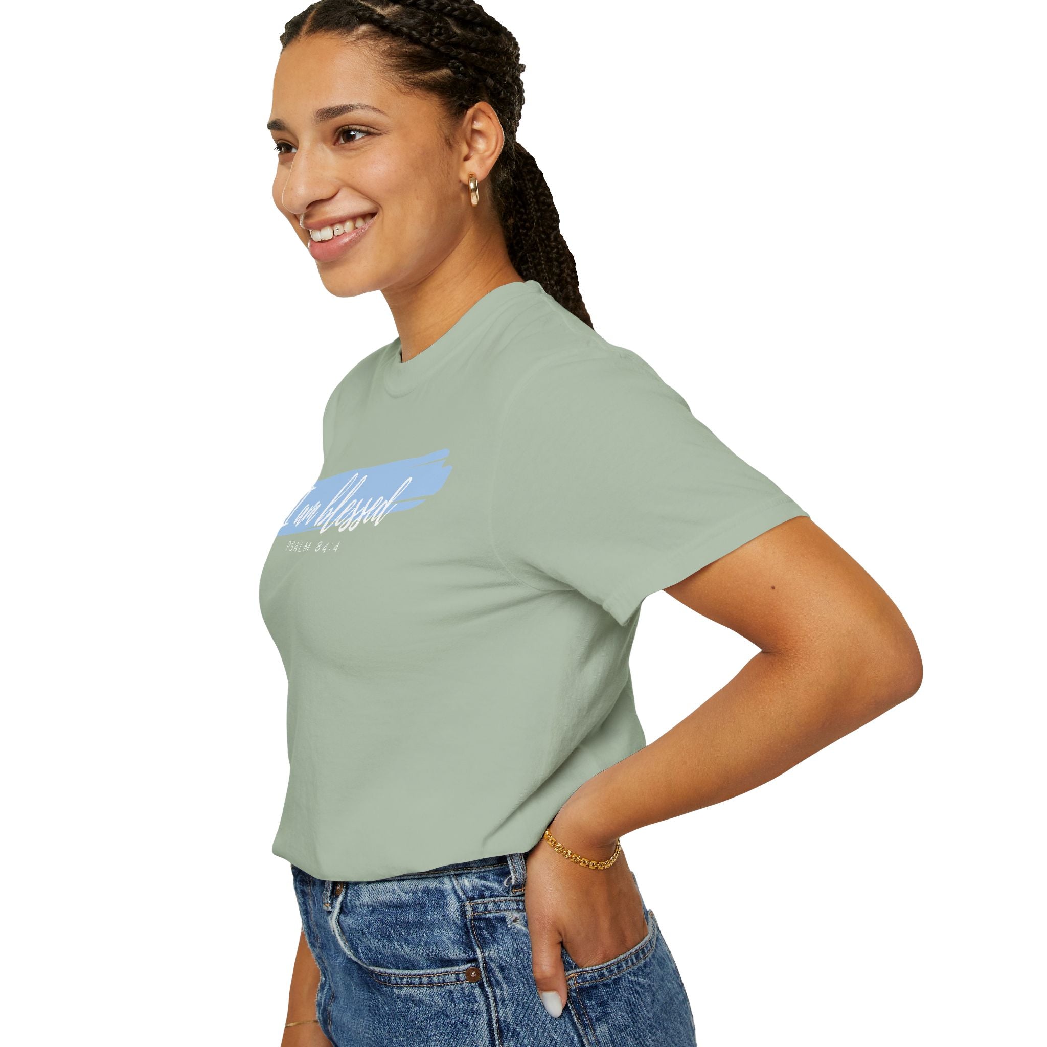 I Am Blessed Christian T-Shirt — Psalm 84:4 Scripture Tee | Garment-Dyed Faith Shirt
