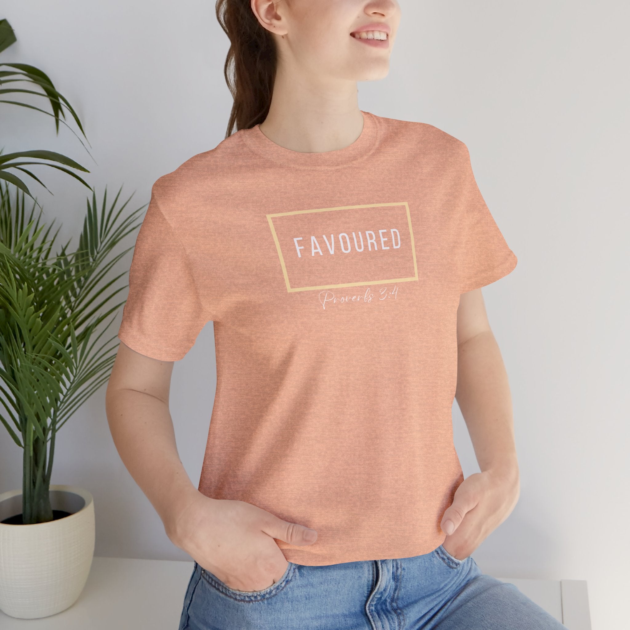Favoured Christian T-Shirt – Proverbs 3:4 Scripture Tee | Faith-Based Unisex Shirt