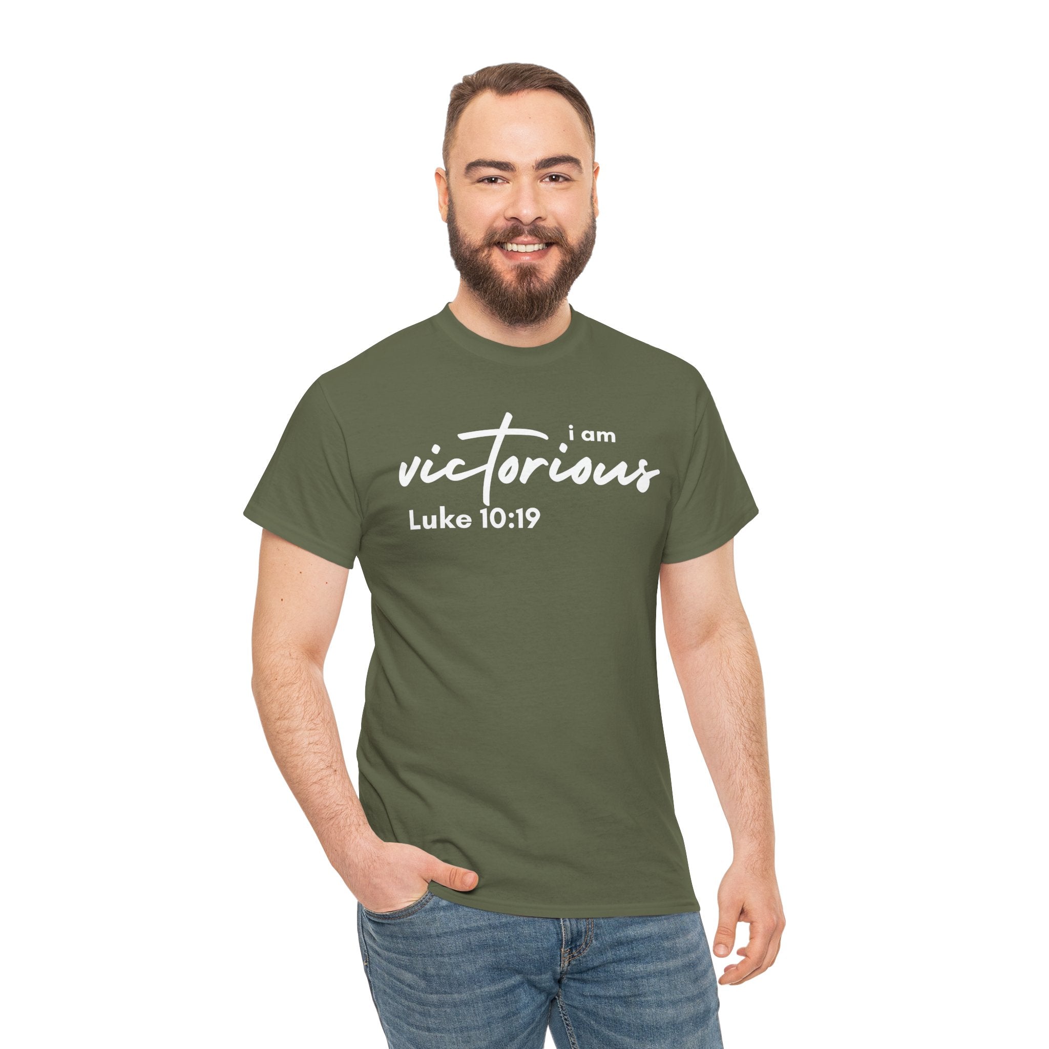 I Am Victorious Christian T-Shirt – Luke 10:19 Scripture Tee | Faith-Based Apparel
