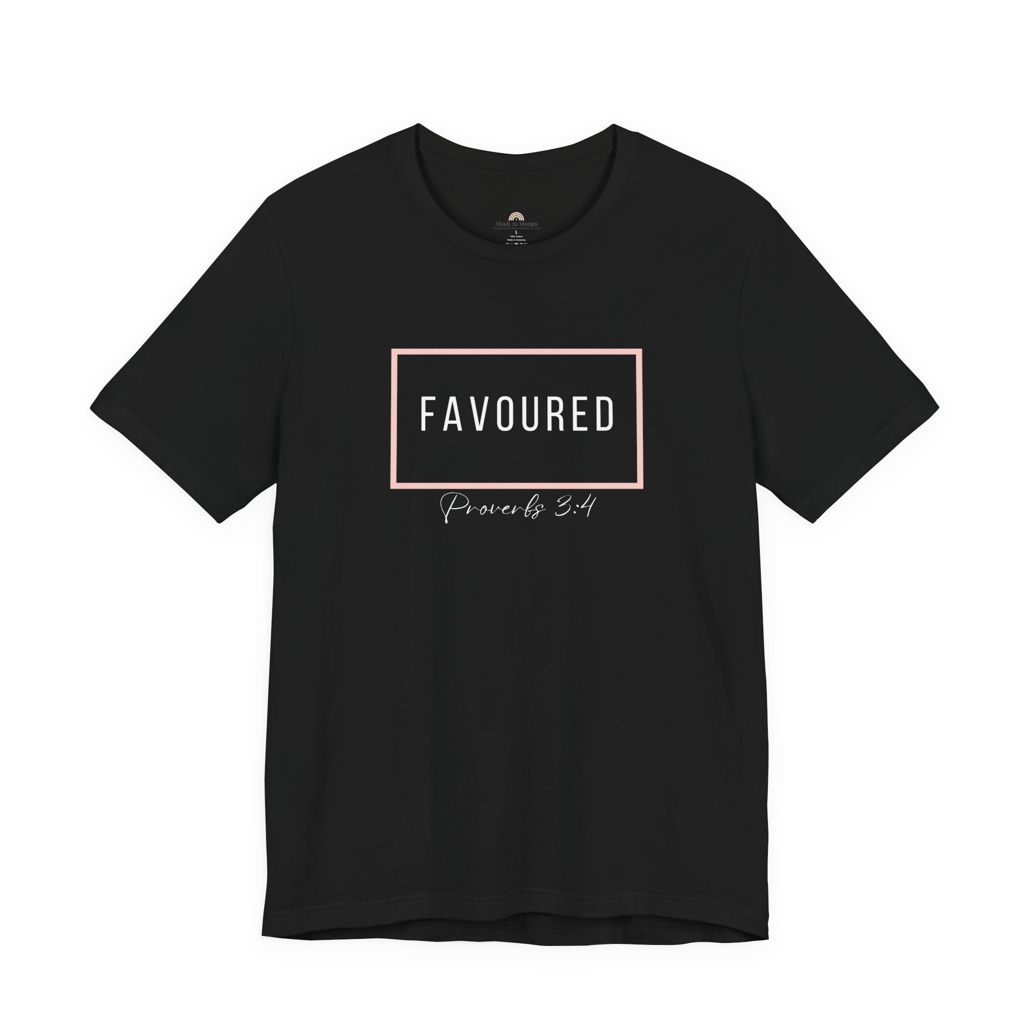 Favoured Christian T-Shirt – Proverbs 3:4 Scripture Tee | Faith-Based Unisex Shirt