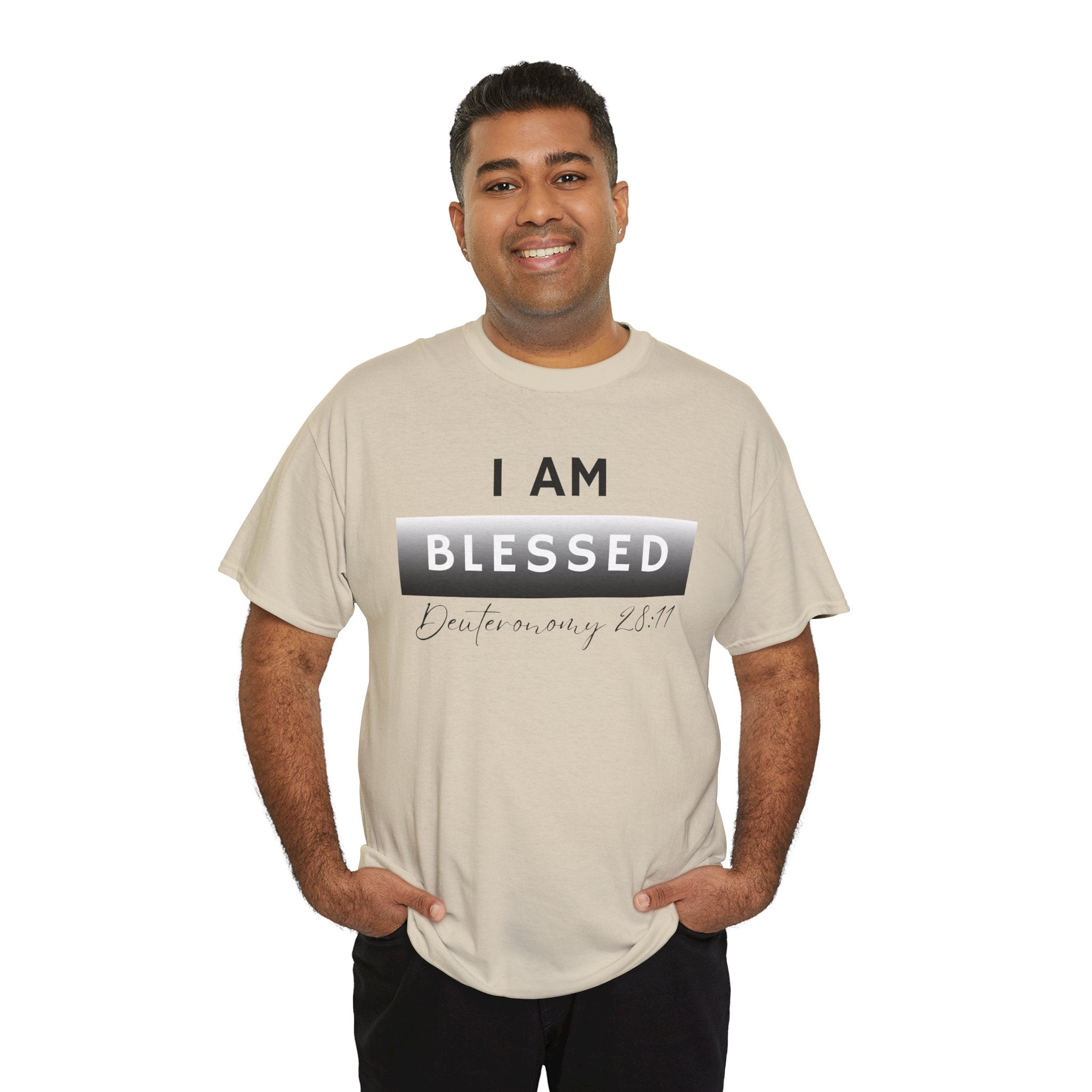 I Am Blessed Christian T-Shirt — Deuteronomy 28:11 Scripture Faith Tee
