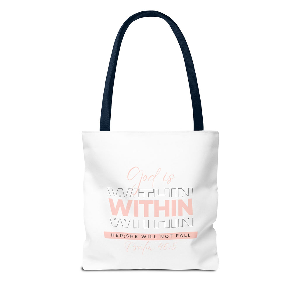 God Is Within Her Tote Bag – Psalm 46:5 Christian Scripture Tote for Women
