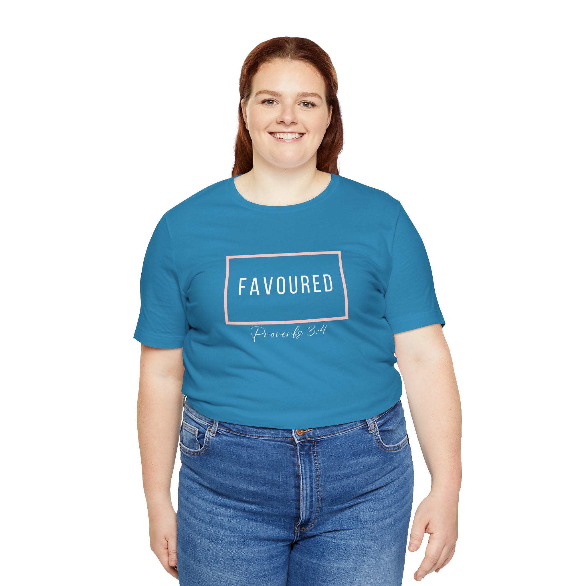 Favoured Christian T-Shirt – Proverbs 3:4 Scripture Tee | Faith-Based Unisex Shirt