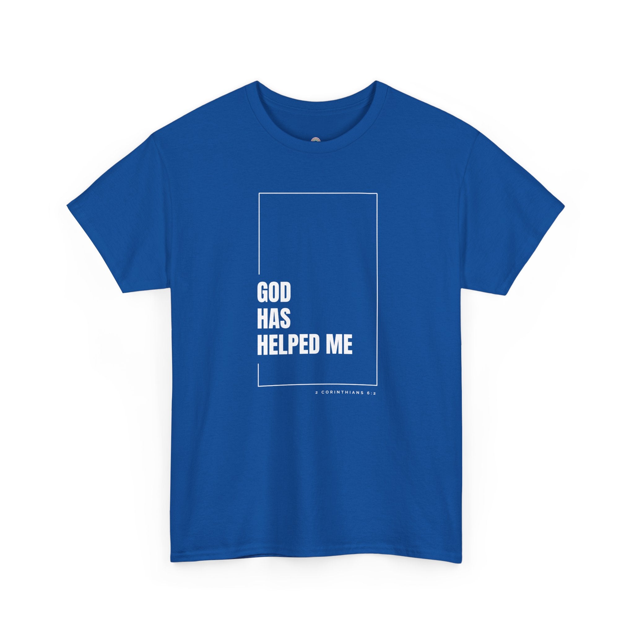 God Has Helped Me Christian T-Shirt – 2 Corinthians 6:2 Faith Tee | Unisex Heavy Cotton Shirt
