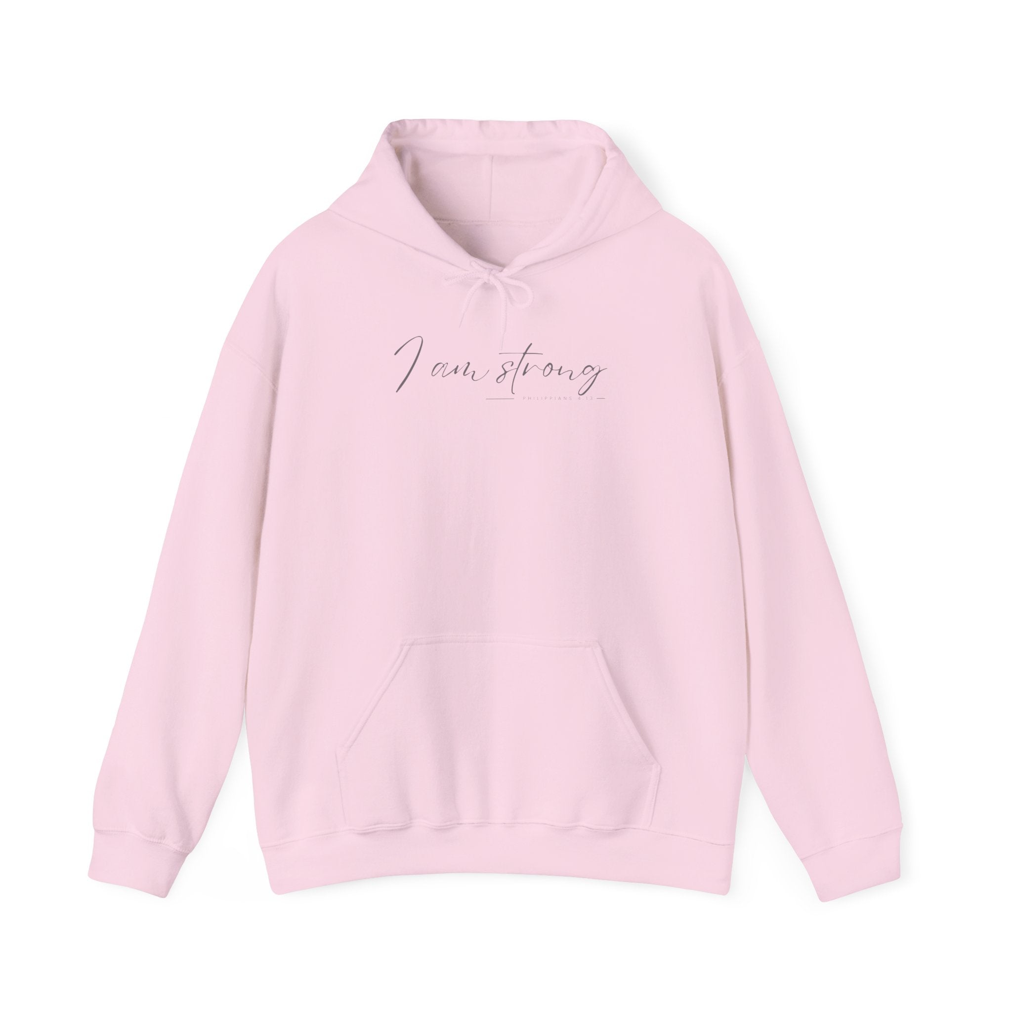 I Am Strong Hoodie – Philippians 4:13 Christian Unisex Faith Sweatshirt