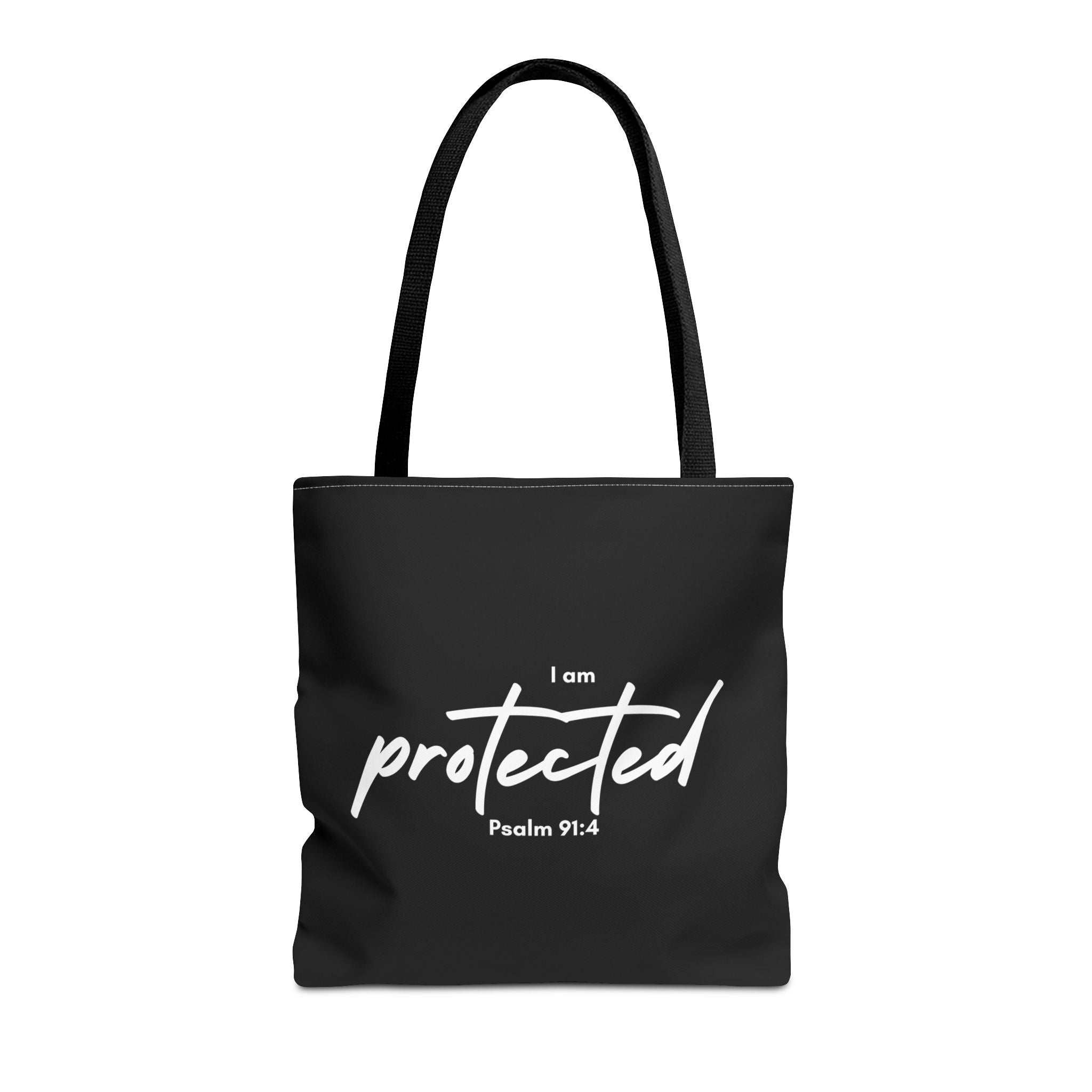 I Am Protected Tote Bag — Psalm 91:4 Christian Scripture Canvas Tote | Faith-Based Carryall