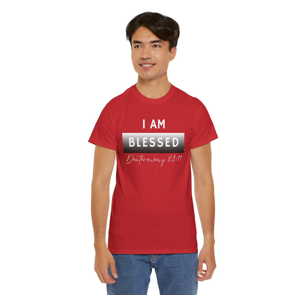I Am Blessed Christian T-Shirt — Deuteronomy 28:11 Scripture Faith Tee (2)